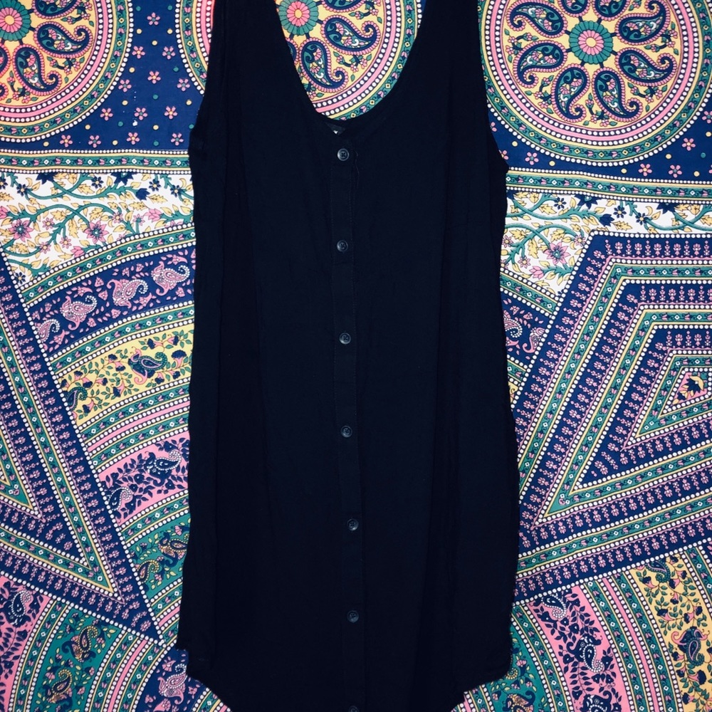 Black Hurley Button Flow Dress